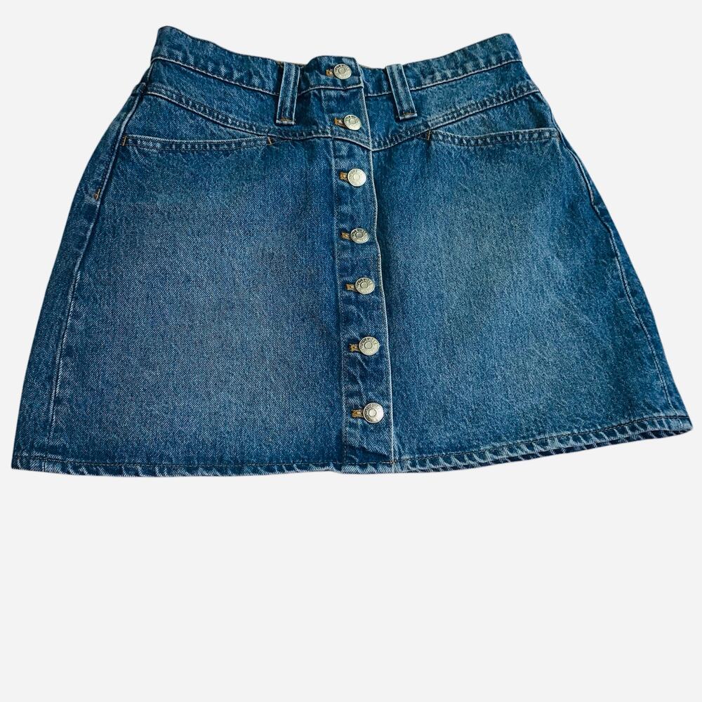 Madewell Skirt Stretch Denim A-Line Blue sz 26 - Picture 2 of 10